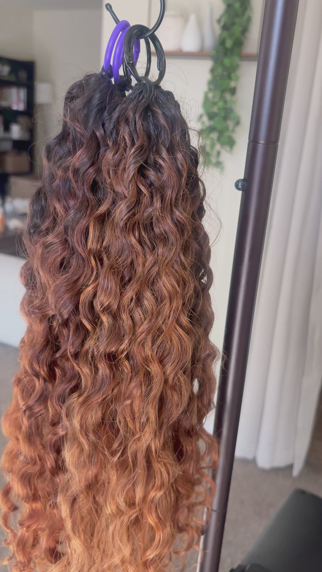Burmese Curly Honey Blonde Ombre Feather  Crochet hair